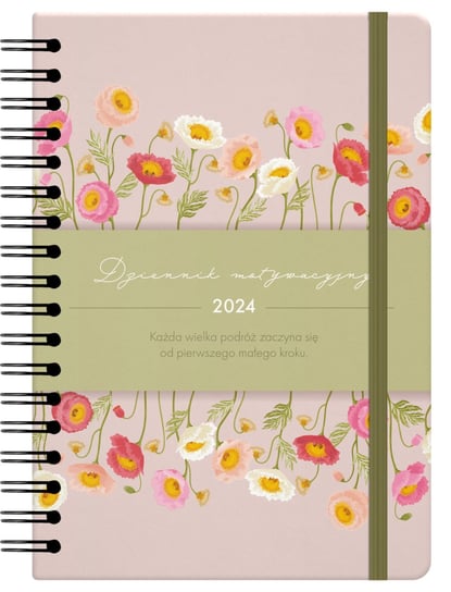 Kalendarz dziennik książkowy 2024 tygodniowy A5 ALBI pudrowy róż Albi