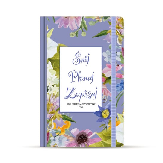 Kalendarz dziennik motywacyjny książkowy 2024 tygodniowy A5 ALBI kwiaty fioletowy Albi