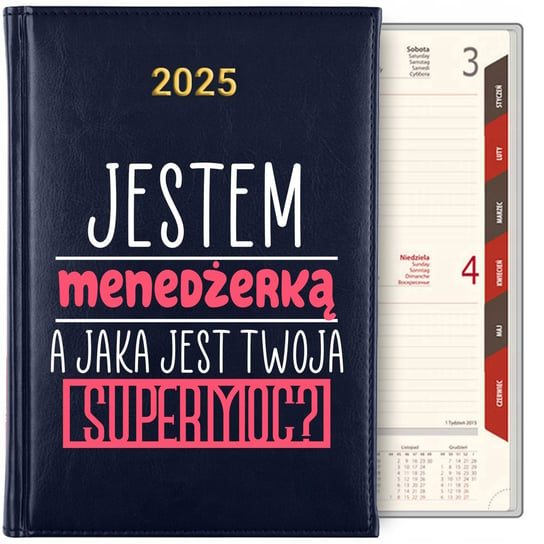 KALENDARZ DZIENNY GRANAT A5 2025 TERMINARZ PLANER PREZENT DLA MENEDŻERKI WZ Inna marka