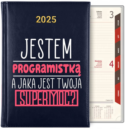 KALENDARZ DZIENNY GRANAT A5 2025 TERMINARZ PREZENT DLA PROGRAMISTKI WZORY Inna marka