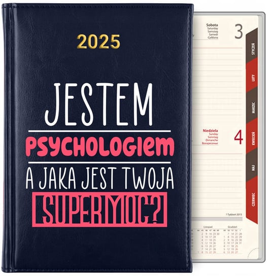 KALENDARZ DZIENNY GRANAT A5 2025 TERMINARZ PREZENT DLA PSYCHOLOGA WZORY Inna marka