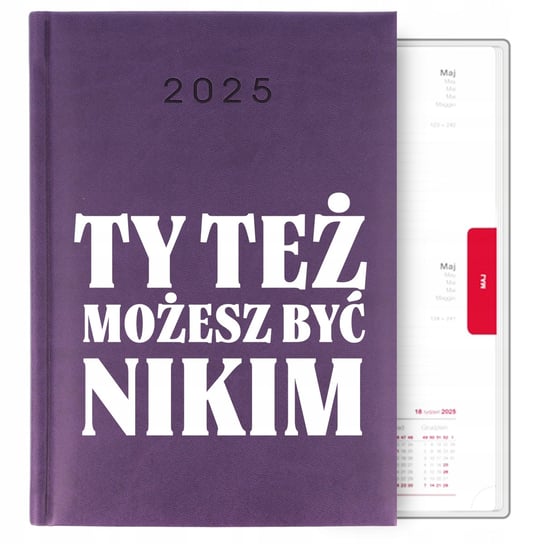 Kalendarz Fioletowy A5 2025 Regres Osobisty Ty Też Możesz Być Nikim Wzory Inna marka