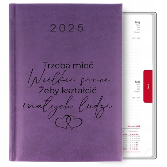 KALENDARZ FIOLETOWY A5 2025 TERMINARZ DZIENNY PREZENT DZIEŃ NAUCZYCIELA WZ Inna marka