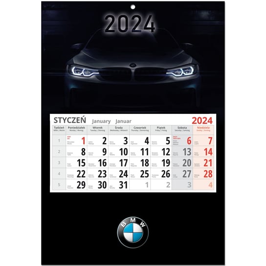 KALENDARZ JEDNODZIELNY ŚCIENNY BMW 2024 Y3 Inna marka
