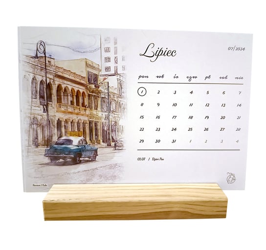 Kalendarz Karty (biurkowy) Ulice Miast - A5 - 2024 r. + STOJAK Inna marka