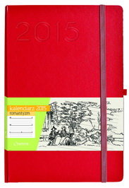 Kalendarz książkowy 2015, format A5, czerwony Antra