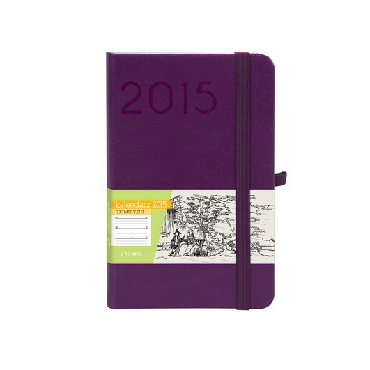 Kalendarz książkowy 2015, format A6, fioletowy Antra
