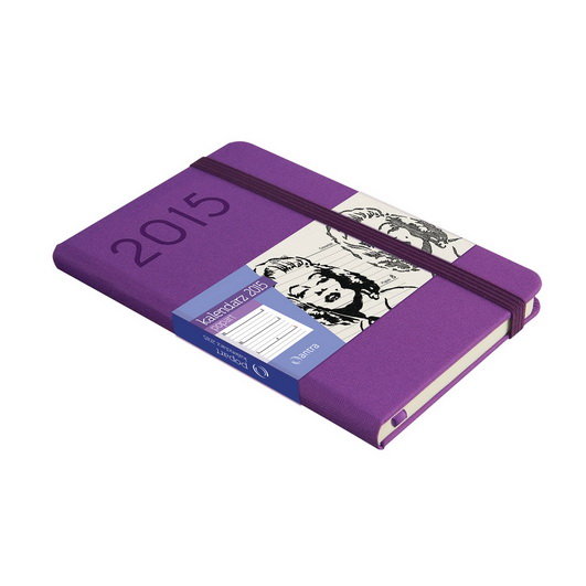 Kalendarz książkowy 2015, format A6, fioletowy Antra