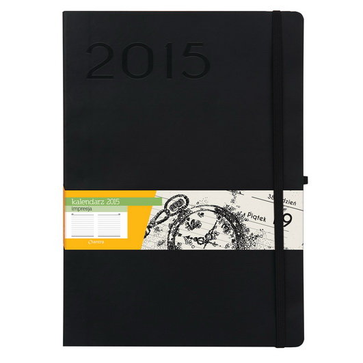 Kalendarz książkowy 2015, format B5, czarny Antra