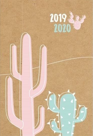 Kalendarz książkowy 2019/2020, Kraft, kaktus 