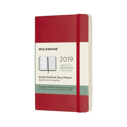 Kalendarz książkowy 2019, czerwony szkarłatny Moleskine