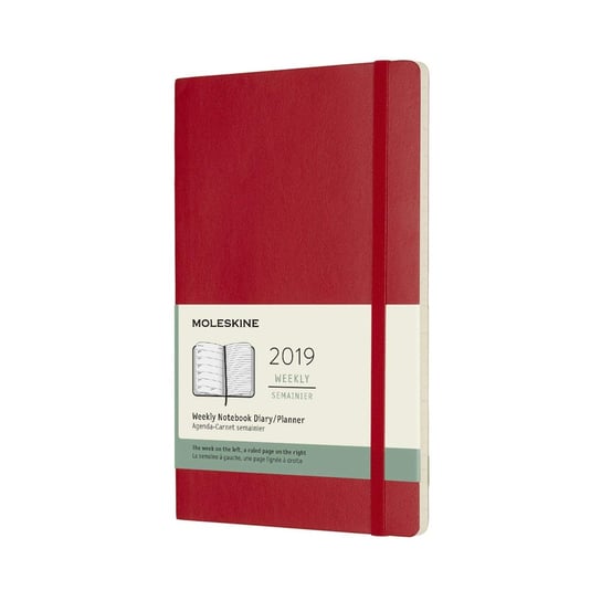 Kalendarz książkowy 2019, czerwony szkarłatny Moleskine