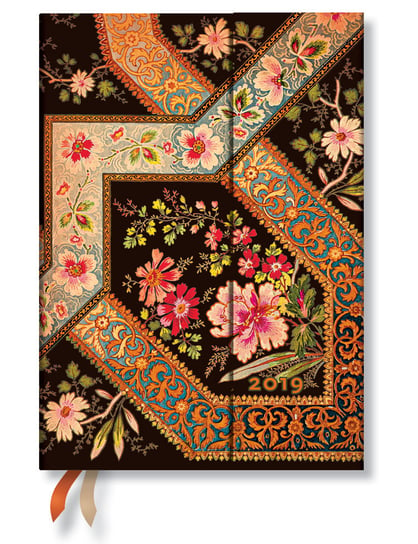 Kalendarz książkowy 2019, Filigree Floral Ebony Midi Horizontal, Paperblanks Paperblanks