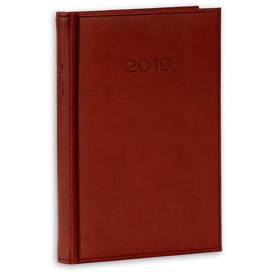 Kalendarz książkowy 2019, format A5, Vivella, brązowy Lucrum