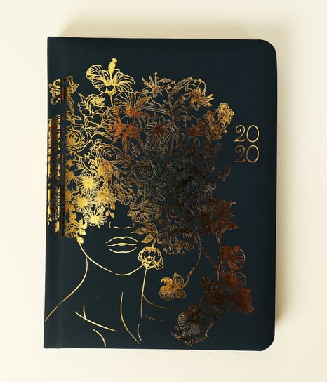 Kalendarz książkowy 2020, Glamour, Lady - złote kwiaty Albi