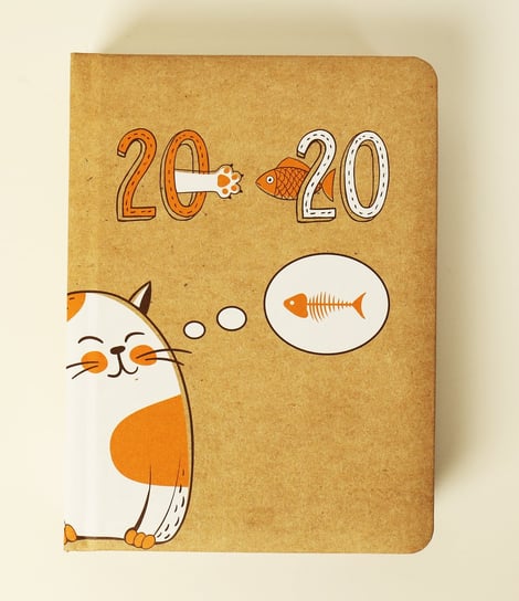 Kalendarz książkowy 2020, kraftowy, Be Eco, Kot Albi