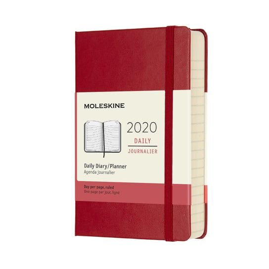 Kalendarz książkowy 2020, Moleskine, B7, scarlet red 