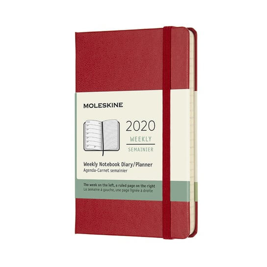 Kalendarz książkowy 2020, Moleskine, scarlet red 