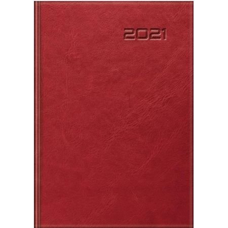 Kalendarz książkowy 2021, A5, czerwony Sapt