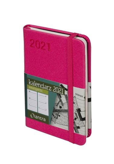 Kalendarz książkowy 2021, A7, Awangarda, jasnoróżowy Antra