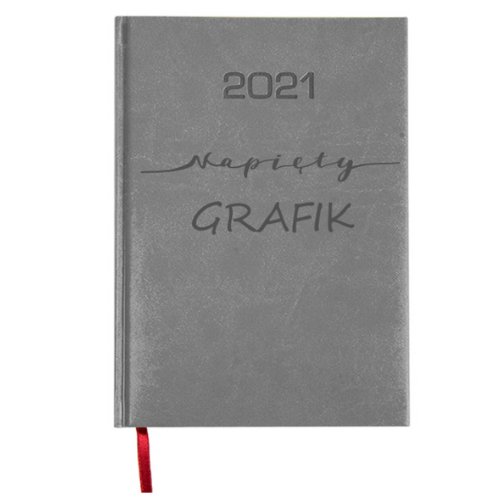 Kalendarz książkowy 2021, Napięty grafik, szary, grawerowany Empik Foto