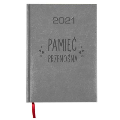 Kalendarz książkowy 2021, Pamięć przenośna, szary, grawerowany Empik Foto