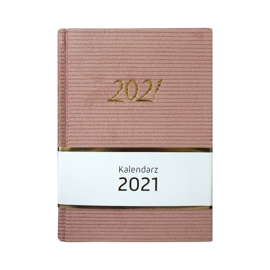 Kalendarz książkowy 2021, sztruksowy, różowy Empik