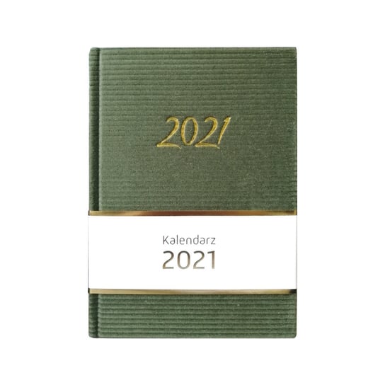 Kalendarz książkowy 2021, sztruksowy, zielony Empik