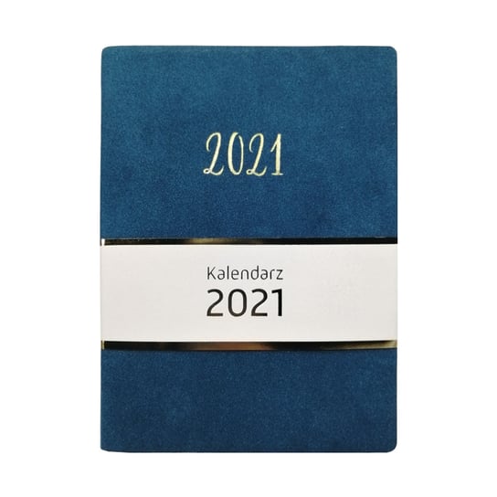 Kalendarz książkowy 2021, welurowy, niebieski Empik
