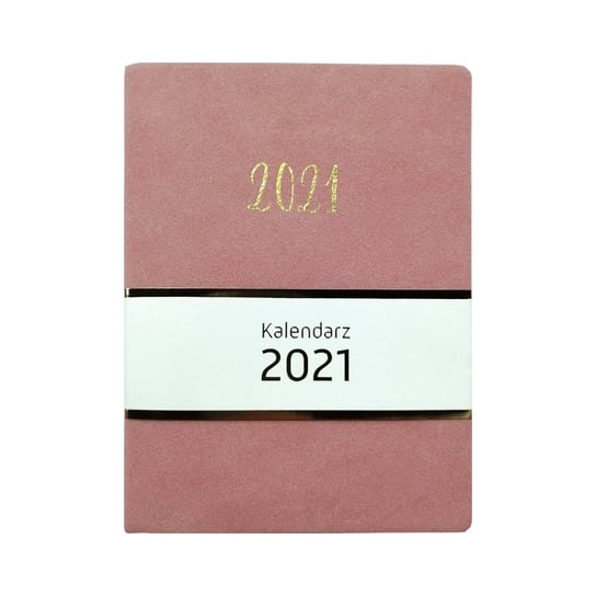 Kalendarz książkowy 2021, welurowy, różowy Empik