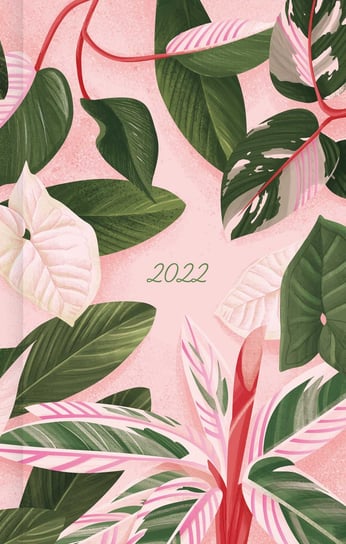 Kalendarz książkowy 2022, A5, Rośliny, liście, różowy WYDAWNICTWO ZIELONA SOWA SP. Z O.O.