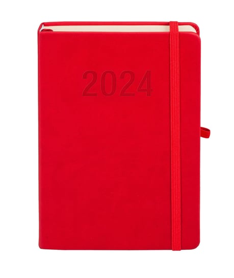 Kalendarz książkowy 2024 dzienny A4 Antra Memo DNS czerwony Antra