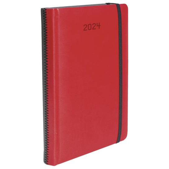 Kalendarz książkowy 2024 dzienny A4 Crux Ziggo czerwony/czarny Crux