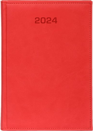 Kalendarz książkowy 2024 dzienny A4 Vivella czerwony Dazar