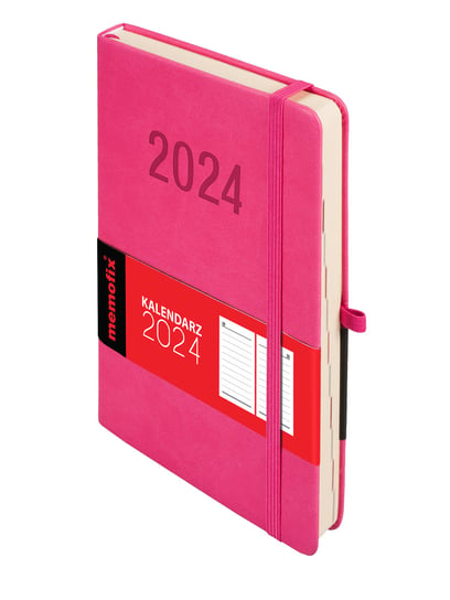 Kalendarz książkowy 2024 dzienny A5 Antra Memo różowy Antra