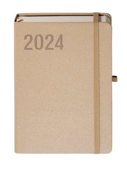 Kalendarz książkowy 2024 dzienny A5 Antra Sakura szampański Antra