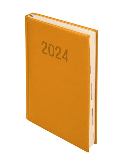 Kalendarz książkowy 2024 dzienny A5 Antra Vivella jasnopomarańczowy Antra