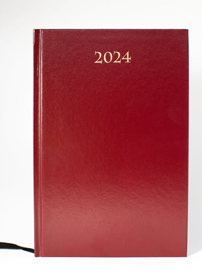 Kalendarz książkowy 2024 dzienny A5 Artsezon Divas Bordowy Artsezon