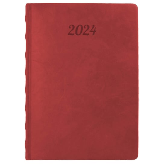 Kalendarz książkowy 2024 dzienny A5 Crux Genua czerwony Crux