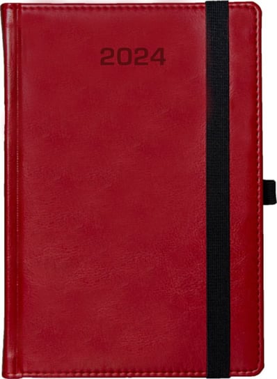 Kalendarz książkowy 2024 dzienny A5 Dazar czerwony Dazar