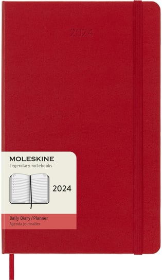 Kalendarz książkowy 2024 dzienny A5 Moleskine Large Hard czerwony Moleskine