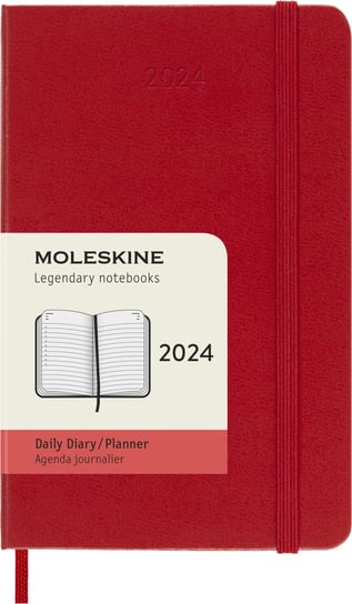 Kalendarz książkowy 2024 dzienny A6 Moleskine pocket hard czerwony Moleskine