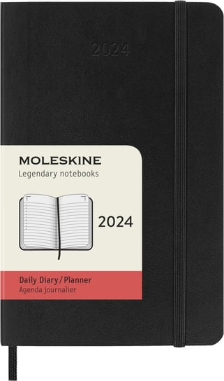 Kalendarz książkowy 2024 dzienny A6 Moleskine pocket soft czarny Moleskine