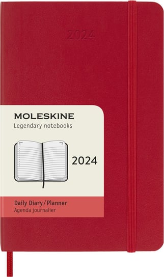 Kalendarz książkowy 2024 dzienny A6 Moleskine Pocket soft czerwony Moleskine