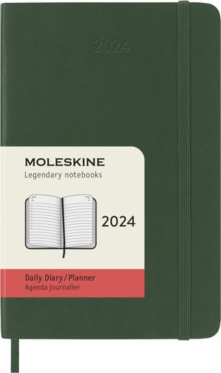 Kalendarz książkowy 2024 dzienny A6 Moleskine Pocket soft zielony Moleskine