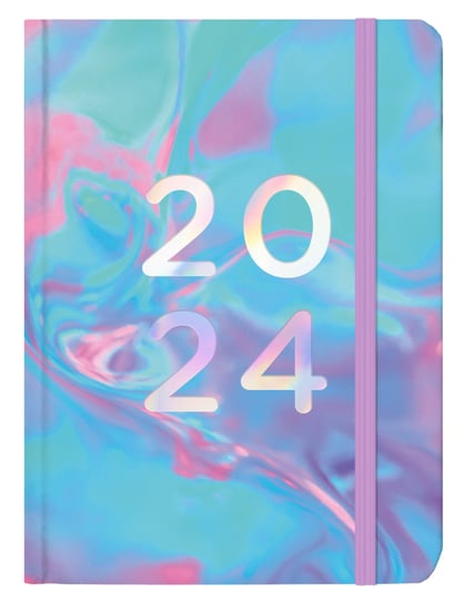 Kalendarz książkowy 2024 dzienny B6 ALBI kolorowy marmur Albi