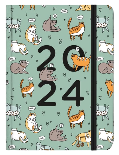 Kalendarz książkowy 2024 dzienny B6 ALBI koty Albi