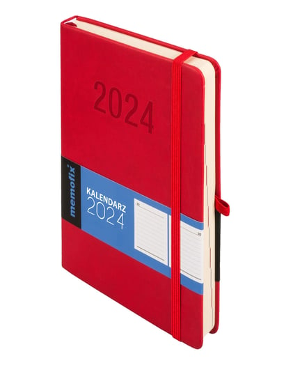 Kalendarz książkowy 2024 dzienny B6 Antra Memo DNS czerwony Antra
