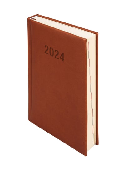 Kalendarz książkowy 2024 dzienny B6 Antra Vivella brązowy Antra