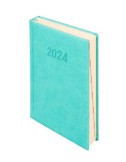 Kalendarz książkowy 2024 dzienny B6 Antra Vivella turkusowy Antra